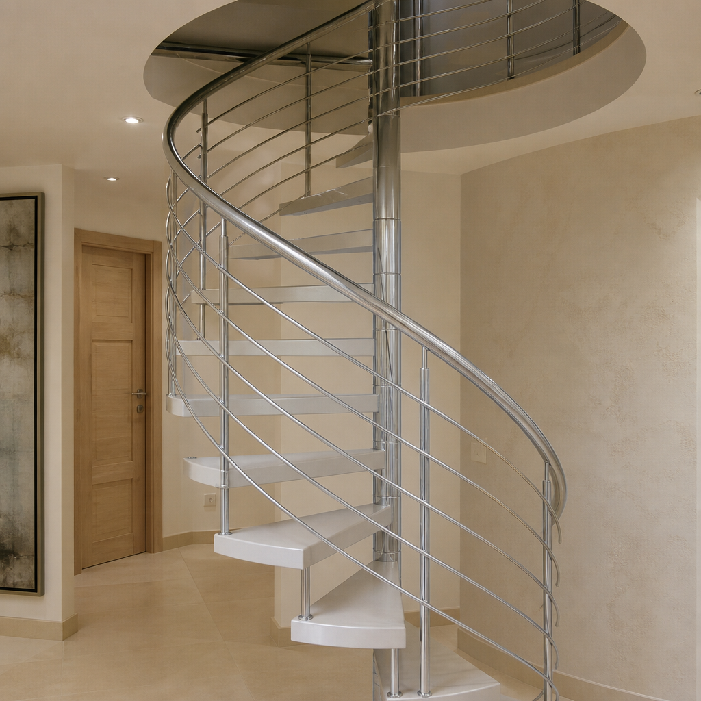 Spiral stair railing