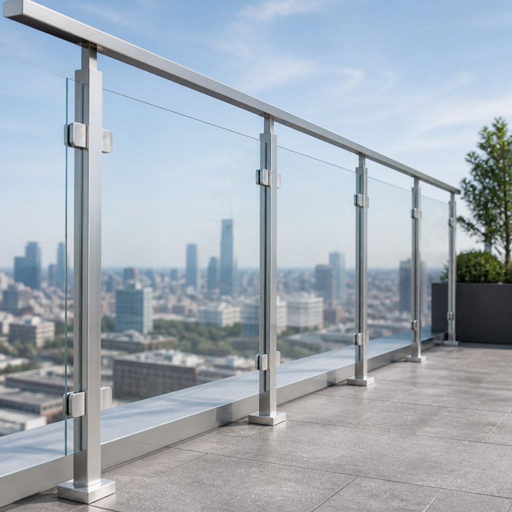 Terrace glass railing